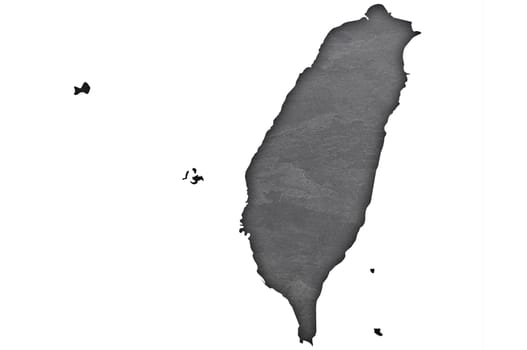 Map of Taiwan on dark slate