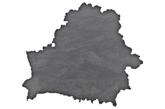 Map of Belarus on dark slate