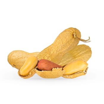 Isolated fruits. Half of lemon and two strawberries isolated on white background, with clipping path