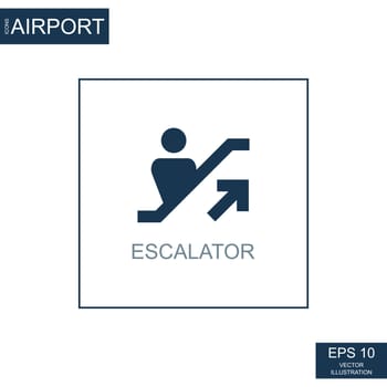 Airport escalator abstract icon on airport theme - Vector illustration