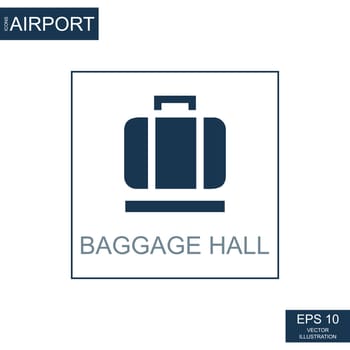 Abstract icon luggage on the theme of airport - Vector illustration