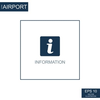 Abstract icon of information desk on the topic of airport - Vector illustration