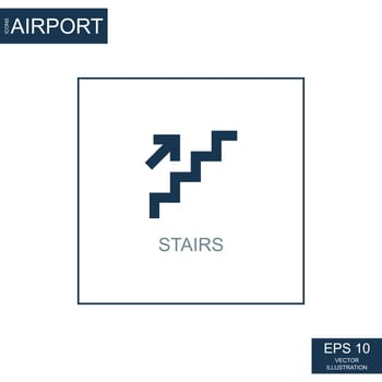 Abstract icon staircase on airport theme - Vector illustration