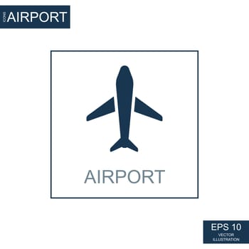 Abstract icon on the theme of airport - Vector illustration