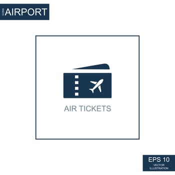 Abstract icon flight tickets on airport theme - Vector illustration