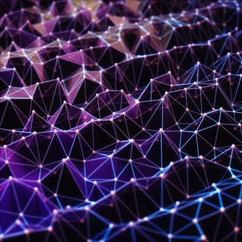 Abstract background image concept. Colorful mesh, internet connections in cloud computing. 3D illustration.