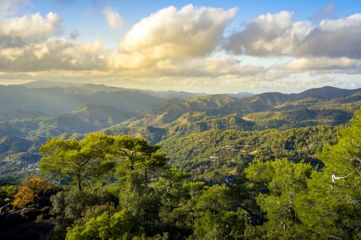 Pano Platres in Troodos mountains, Cyprus. Travel and tourism.