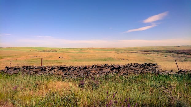 Landscape of national park Zona de Interes Regional Llanos de Caceres y Sierra de Fuentes in Extremadura, Spain. Travel and Tourism