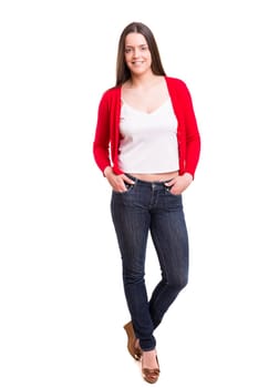 Studio shot of a beautiful young casual woman