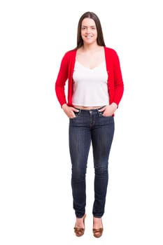 Studio shot of a beautiful young casual woman