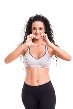 A beautiful young woman exercising - fitness concept