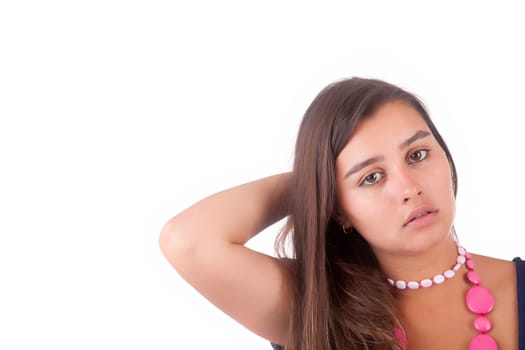 Young and beautiful woman posing - isolated