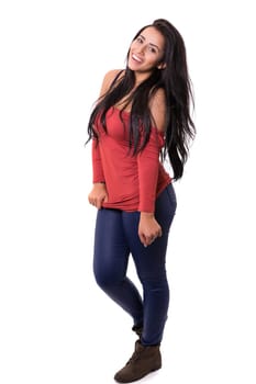 Studio shot of a beautiful young casual woman