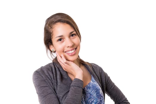 Studio shot of a beautiful young casual woman