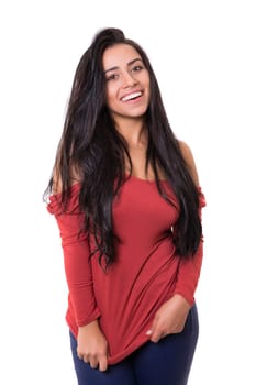 Studio shot of a beautiful young casual woman