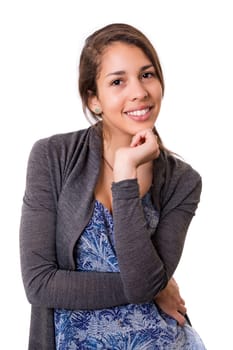 Studio shot of a beautiful young casual woman