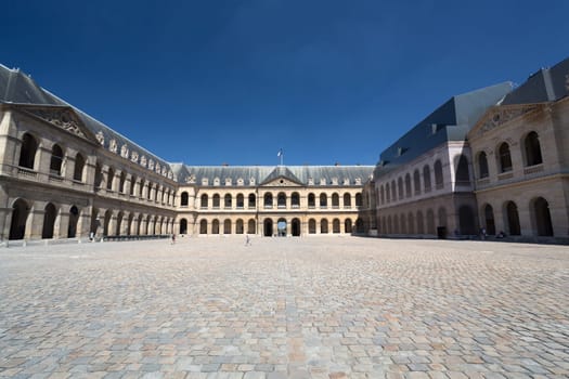 Paris, France - August 15, 2016 : National Residence of the Invalids, a complex of buildings in the 7th arrondissement of Paris, France, containing museums and monuments