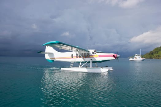 Seaplane in the sea