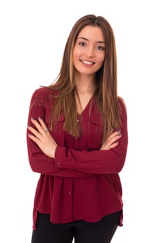 Studio shot of a beautiful young casual woman