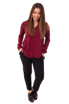Studio shot of a beautiful young casual woman