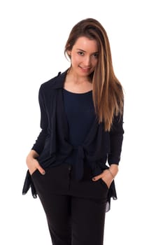 Studio shot of a beautiful young casual woman