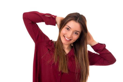Studio shot of a beautiful young casual woman