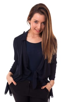 Studio shot of a beautiful young casual woman