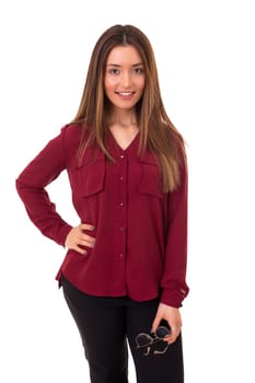 Studio shot of a beautiful young casual woman