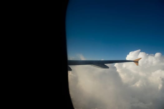 Airplane in flight in the sky