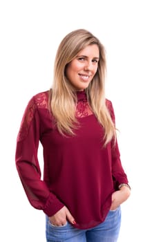 Studio shot of a beautiful young casual woman