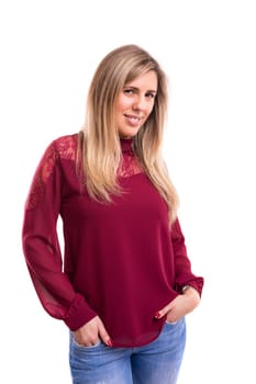Studio shot of a beautiful young casual woman