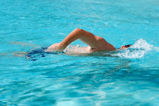 Man swimming in a swimming pool, Biltmore Hotel, Coral Gables, Florida, USA