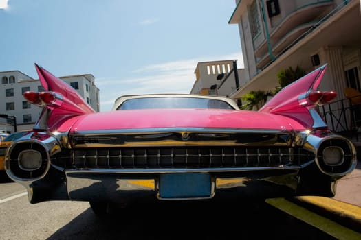 Close_up of a car on the road, Miami, Florida, USA