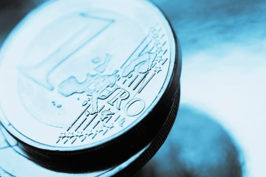 Close_up of one Euro coin