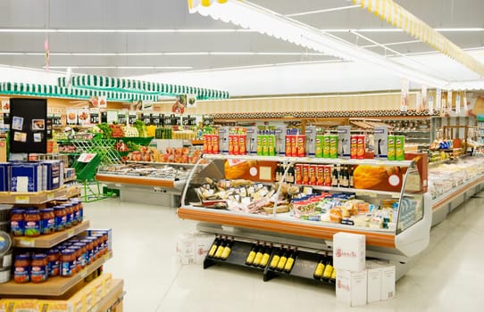 Groceries in a supermarket