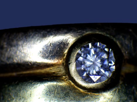 Brilliant ring in a macro shot
