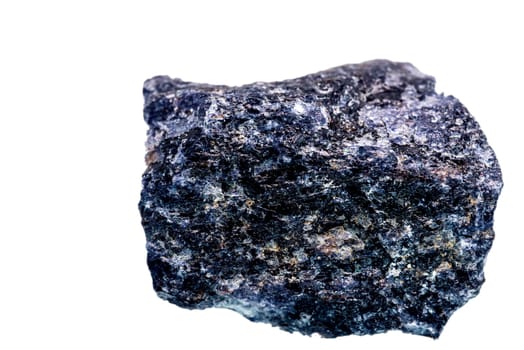 blue quartz cut out on a white background