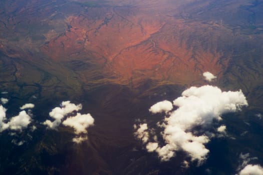 Aerial view of an arid landscape, Arizona, USA