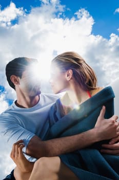 Mid adult couple romancing