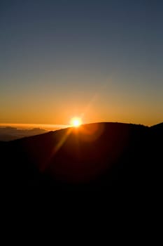 Sunset over a mountain, Mauna Kea, Big Island, Hawaii, USA