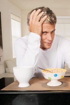 Man having breakfast