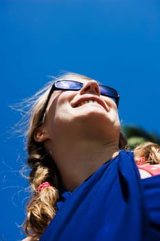 Close_up of a mid adult woman smiling