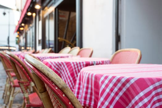 Typical french restaurant showing in Paris - France.
