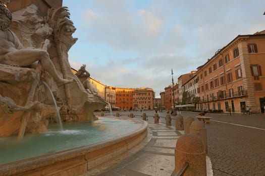 The beautiful Piazza Navona at sunset, Rome. Italy