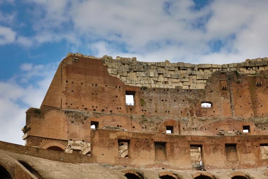 Rome, Italy - October 5, 2018: Inside the Colosseum.Colosseum is the main travel attraction of Roma.