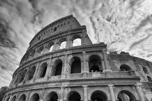 Colosseum in Rome, Italy. Ancient Roman Colosseum is one of the main tourist attractions in Europe.