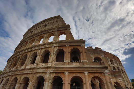 Colosseum in Rome, Italy. Ancient Roman Colosseum is one of the main tourist attractions in Europe.