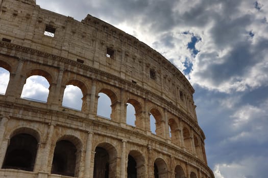 Colosseum in Rome, Italy. Ancient Roman Colosseum is one of the main tourist attractions in Europe.