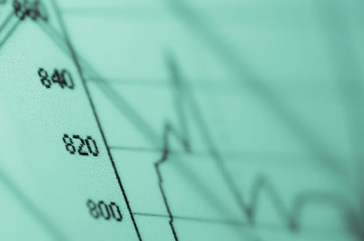 Close_up of line graph on a chart