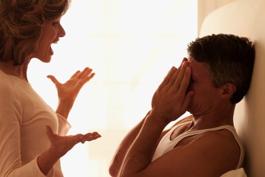 Woman consoling a man